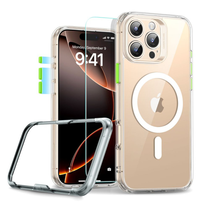 ESR Classic Pro Set HaloLock MagSafe ümbris karastatud klaasiga Apple iPhone 16 Pro Max jaoks, läbipaistev