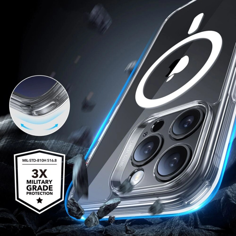 ESR Classic Pro Set HaloLock MagSafe ümbris karastatud klaasiga Apple iPhone 16 Pro Max jaoks, läbipaistev