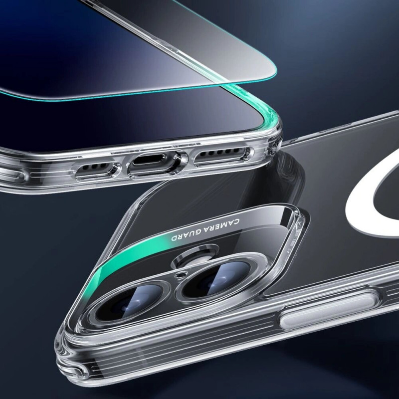 ESR Classic Pro Set HaloLock MagSafe ümbris koos karastatud klaasiga Apple iPhone 16 jaoks, läbipaistev