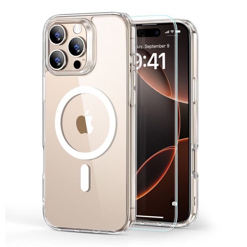 ESR Classic Hybrid HaloLock MagSafe ümbris karastatud klaasiga Apple iPhone 16 Pro Max-le, läbipaistev