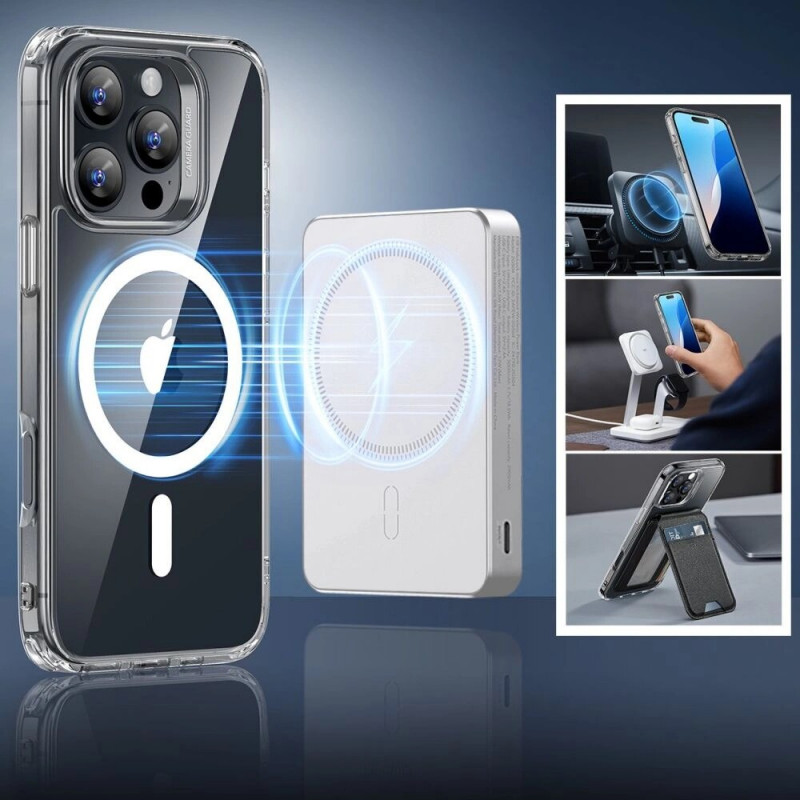 ESR Classic Hybrid HaloLock MagSafe ümbris karastatud klaasiga Apple iPhone 16 Pro Max-le, läbipaistev