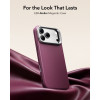 ESR Leather Kickstand MagSafe nahast ümbris Apple iPhone 17 Pro / 18 Pro jaoks, Deep Burgundy