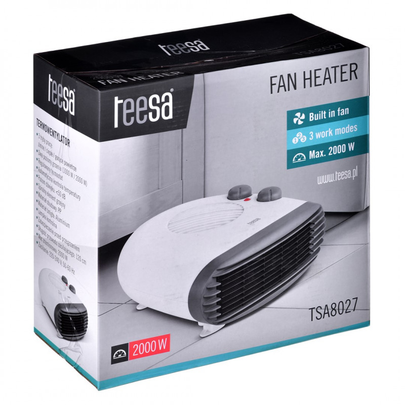 Teesa TSA8027 elektriline ventilaatorradiaator, siseruumidesse, valge, 1000/2000 W