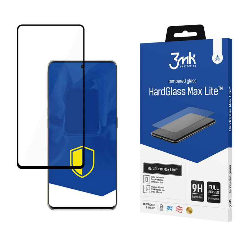 3MK HardGlass Max Lite Oppo Find X6 Pro karastatud klaasist ekraanikaitse, must, 3MK4884