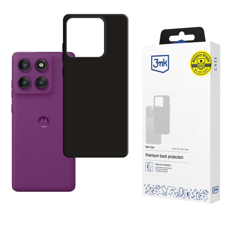 3MK Matt Case kaitsekott Motorola Edge 60 Pro jaoks, mattmust