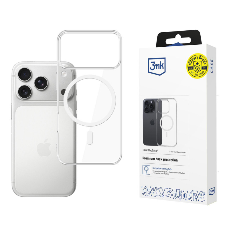 3MK Clear MagCase ümbris Apple iPhone 17 Pro jaoks, läbipaistev
