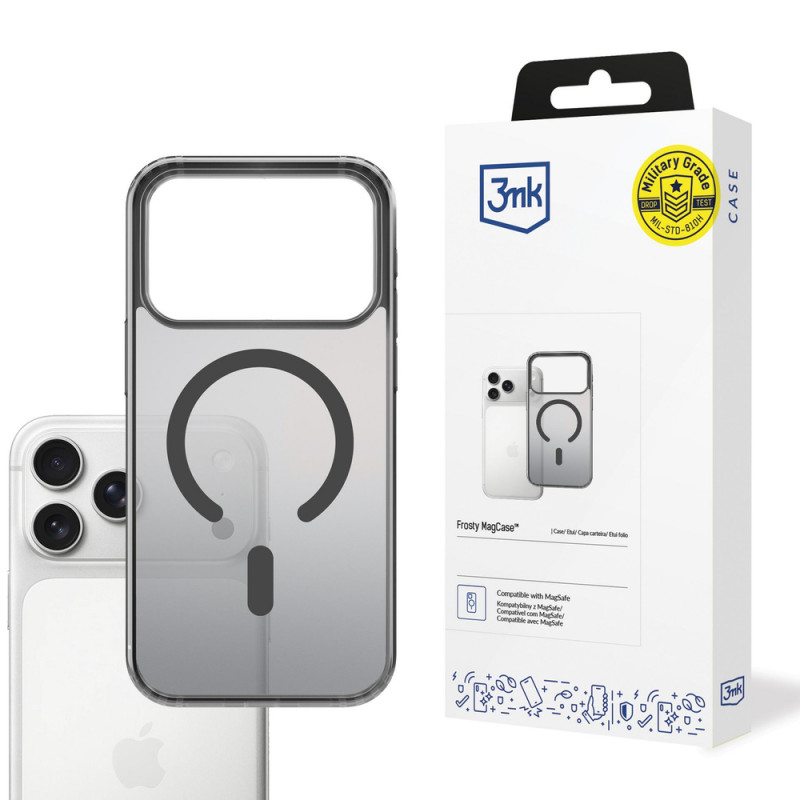3MK Frosty MagCase Apple iPhone 17 Pro ümbris, must