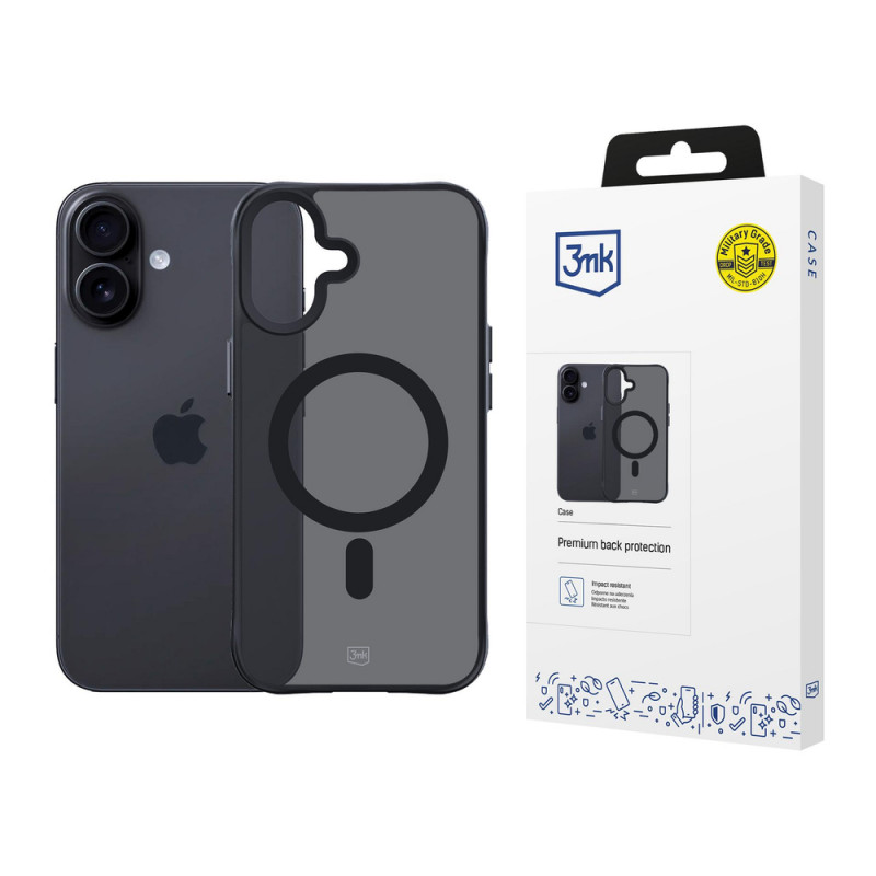 3MK Smoke Matt MagCase ümbris Apple iPhone 17 jaoks, must