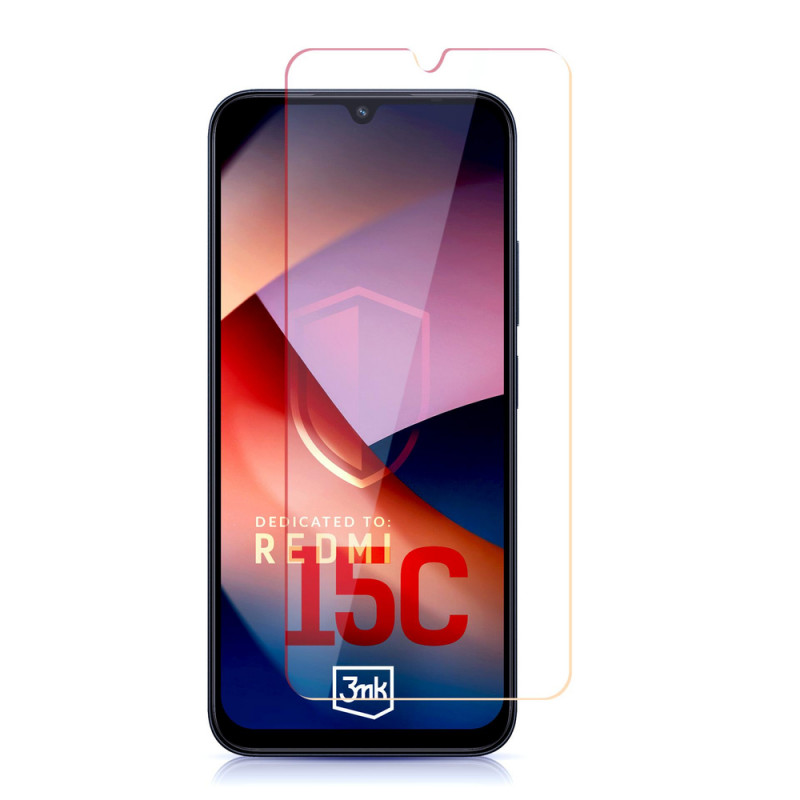 3MK HardGlass karastatud klaas Redmi 15C 4G / 5G (171 mm) / Poco C85 4G jaoks