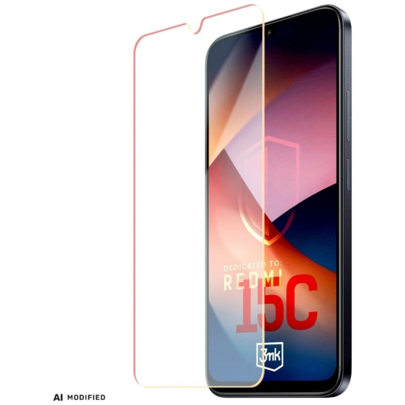 3MK HardGlass karastatud klaas Redmi 15C 4G / 5G (171 mm) / Poco C85 4G jaoks