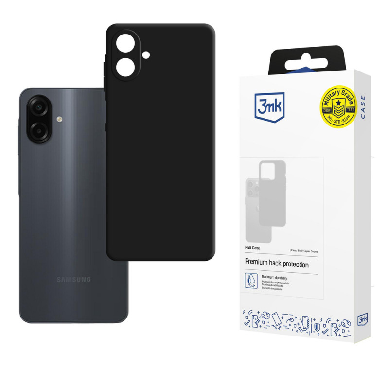3MK Matt Case kaitsekott Samsung Galaxy A07 4G jaoks, must