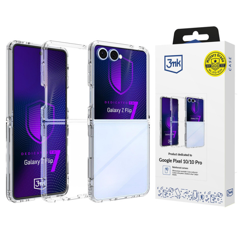 3MK Armor Case ümbris Samsung Galaxy Z Flip7 jaoks, läbipaistev