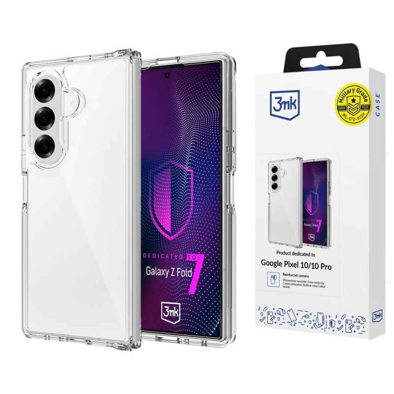3MK Armor Case ümbris Samsung Galaxy Z Fold 7 jaoks, läbipaistev
