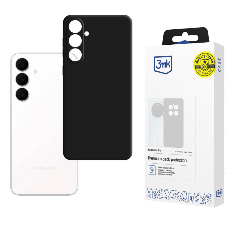 3MK Matt Case Pro kate Samsung Galaxy S25 FE-le, must