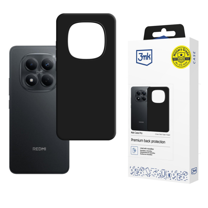 3MK Matt Case Pro Xiaomi Redmi Note 15 Pro 4G nutitelefoni ümbris, must