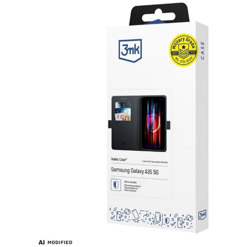 3MK Wallet Case Xiaomi Redmi Note 15 Pro 4G nutitelefoni rahakotikate, must