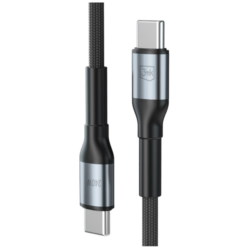 3MK Hyper Cable N-SERIES USB-C - USB-C kaabel, 1 m, 240 W, must