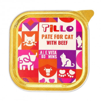 TILLO märgtoit kassidele Pate Beef, 100 g
