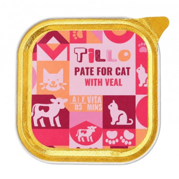 TILLO märg kassitoit Pate Veal, 100 g