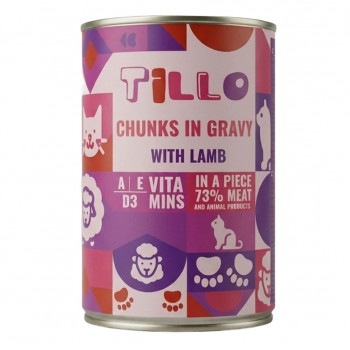 TILLO tükid kastmes lambaliha märg kassitoit, 415 g