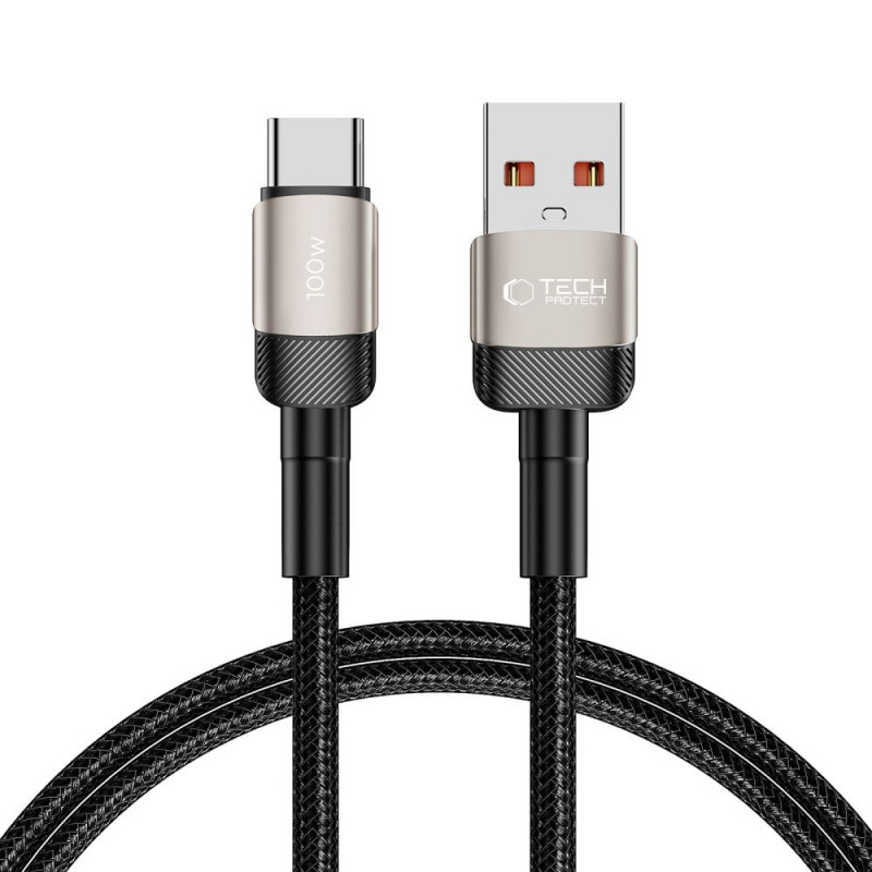 Tech-Protect UltraBoost Evo kaabel USB-A / USB-C 100W 5A 100cm titaan