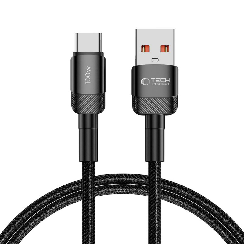Tech-Protect UltraBoost Evo kaabel USB-A / USB-C 100W 5A 100cm must