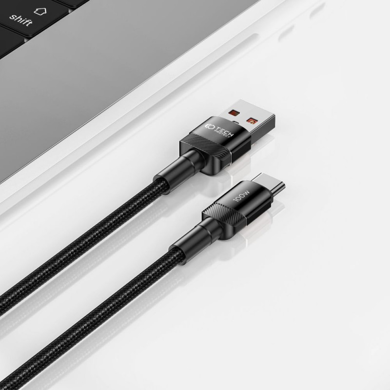 Tech-Protect UltraBoost Evo kaabel USB-A / USB-C 100W 5A 100cm must