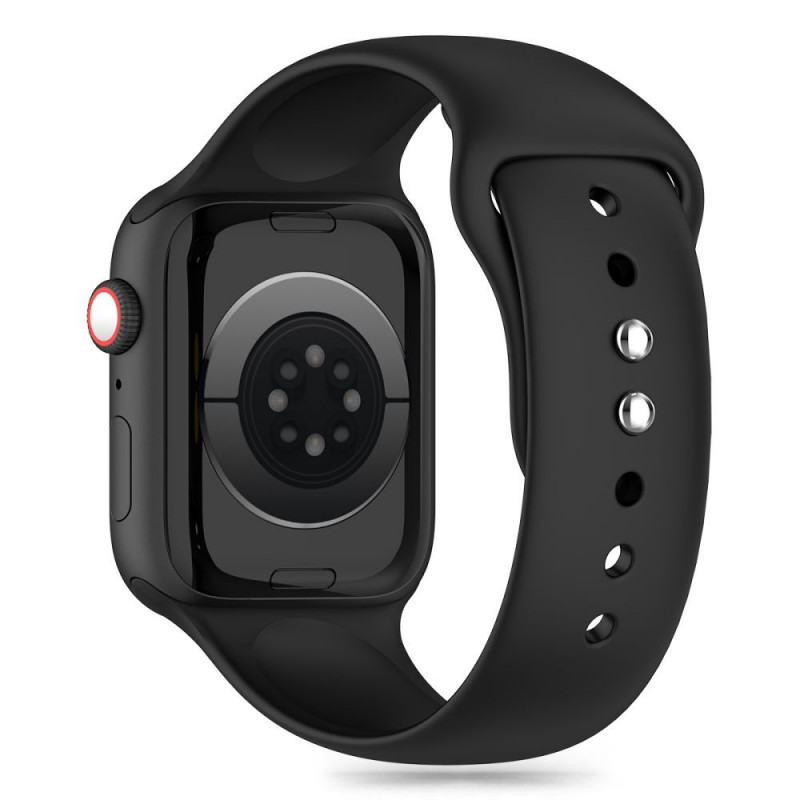 Tech-Protect silikoonrihm Apple Watch 4/5/6/7/8/9/SE ja Ultra 1/2 jaoks (42/44/45/49 mm), must