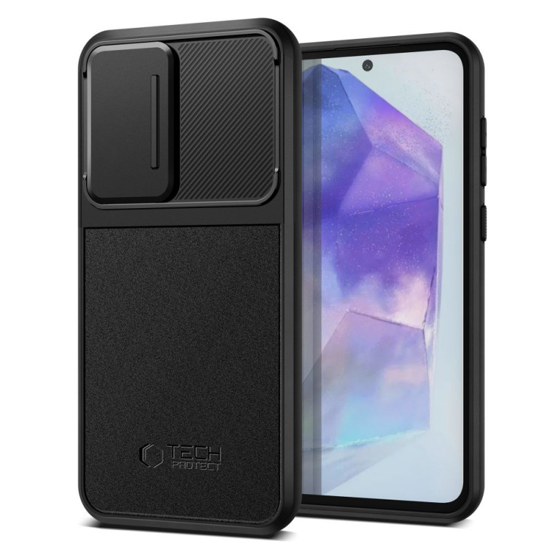 Tech-Protect Velar Cam+ ümbris Samsung Galaxy A35 / A55 5G jaoks, must
