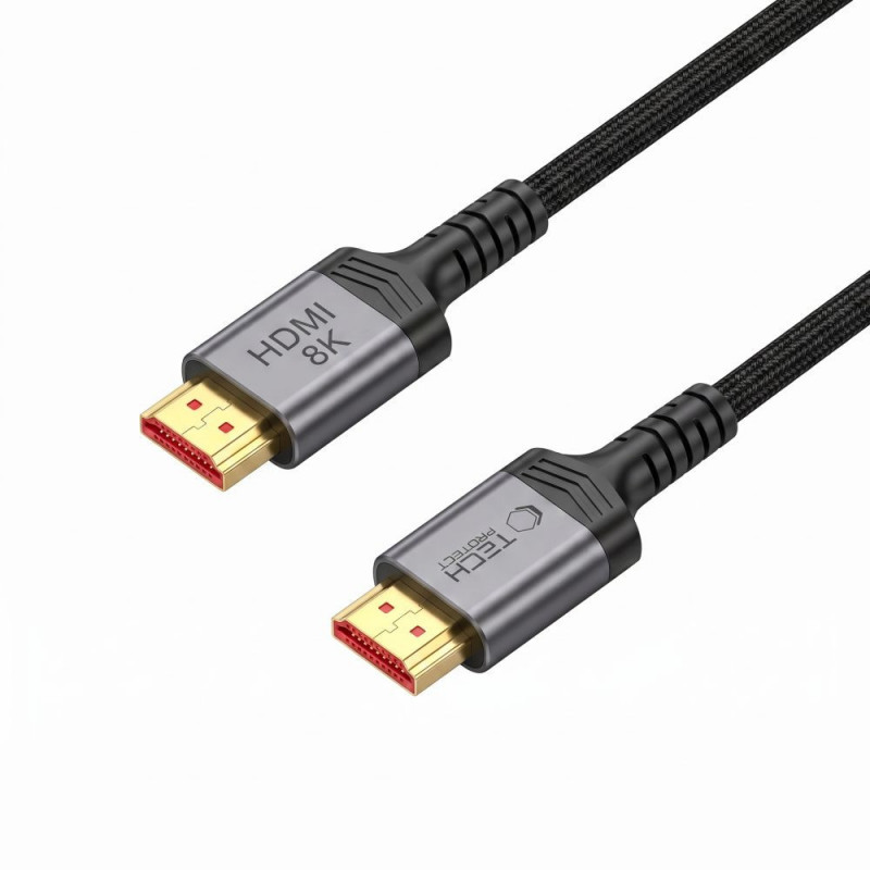 Tech-Protect UltraBoost HDMI 2.1 kaabel THP5553, 4K 120Hz, 8K 60Hz, 100 cm, must