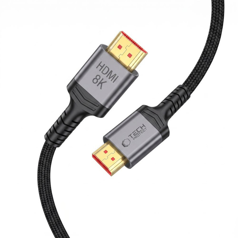 Tech-Protect UltraBoost HDMI 2.1 kaabel THP5553, 4K 120Hz, 8K 60Hz, 100 cm, must