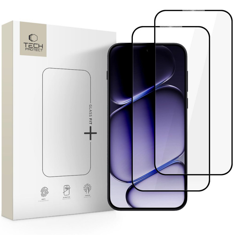 Tech-Protect Glass Fit+ karastatud klaas OnePlus Nord 6 jaoks (2 tk), must
