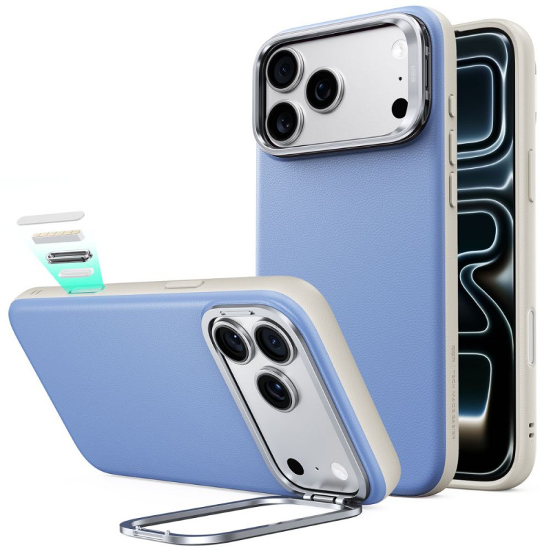 ESR nahast tugijalaga MagSafe ümbris Apple iPhone 17 Pro Max / 18 Pro Max jaoks, helesinine