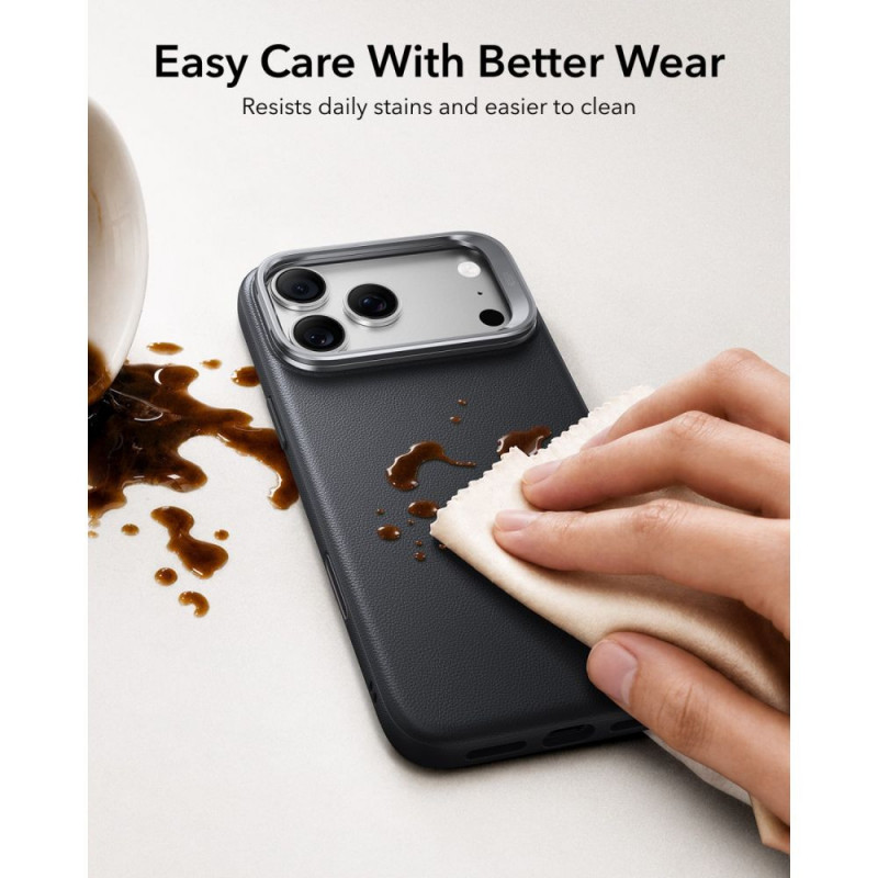 ESR nahast tugialusega MagSafe ümbris Apple iPhone 17 Pro Max / 18 Pro Max jaoks, must
