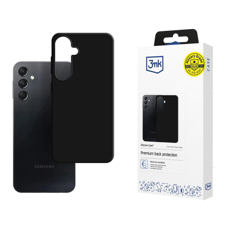 3MK Silicone Case kaitsekate Samsung Galaxy A24 4G jaoks, must