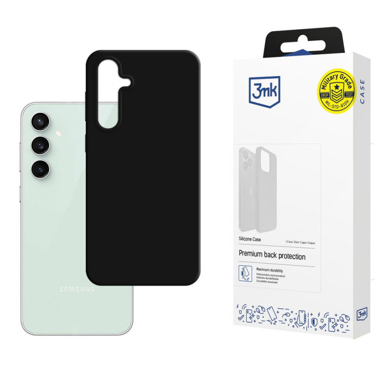 3MK Silicone Case kaitsekott Samsung Galaxy S23 FE jaoks, must