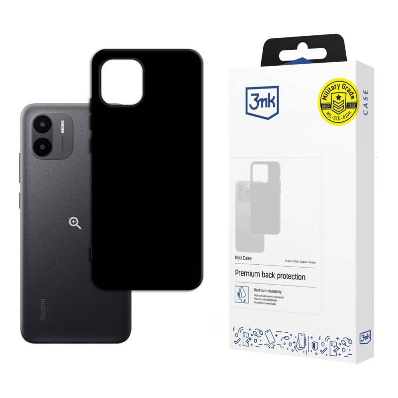 3MK Matt Case kaitsekate Xiaomi Redmi A2-le, must
