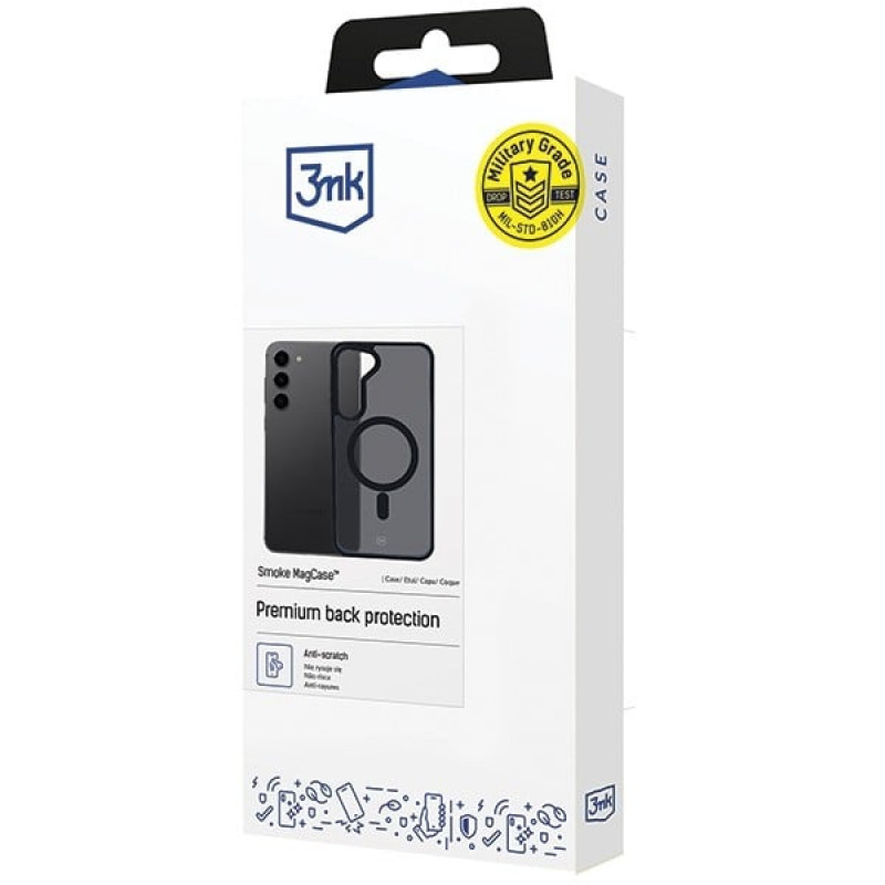 3MK Smoke MagCase MagSafe'iga Samsung Galaxy S24 jaoks, poolläbipaistev