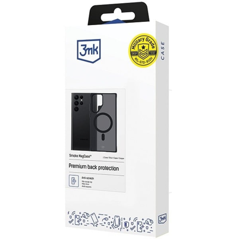 3MK Smoke MagCase MagSafe'iga Samsung Galaxy S22 Ultra 5G-le, poolläbipaistev