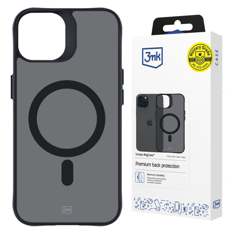 3MK Smoke MagCase MagSafe'iga Apple iPhone 15 Plus'ile, poolläbipaistev (156048-0)