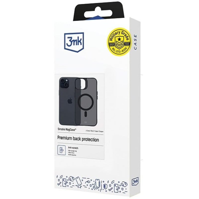3MK Smoke MagCase MagSafe'iga Apple iPhone 15 Plus'ile, poolläbipaistev (156048-0)