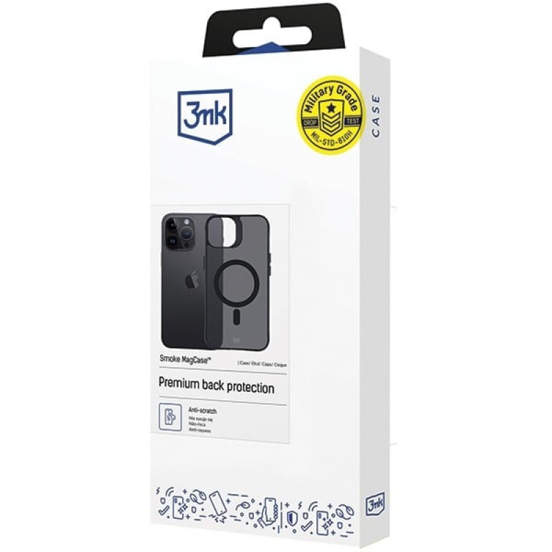 3MK Smoke MagCase MagSafe'iga Apple iPhone 14 Pro jaoks, poolläbipaistev