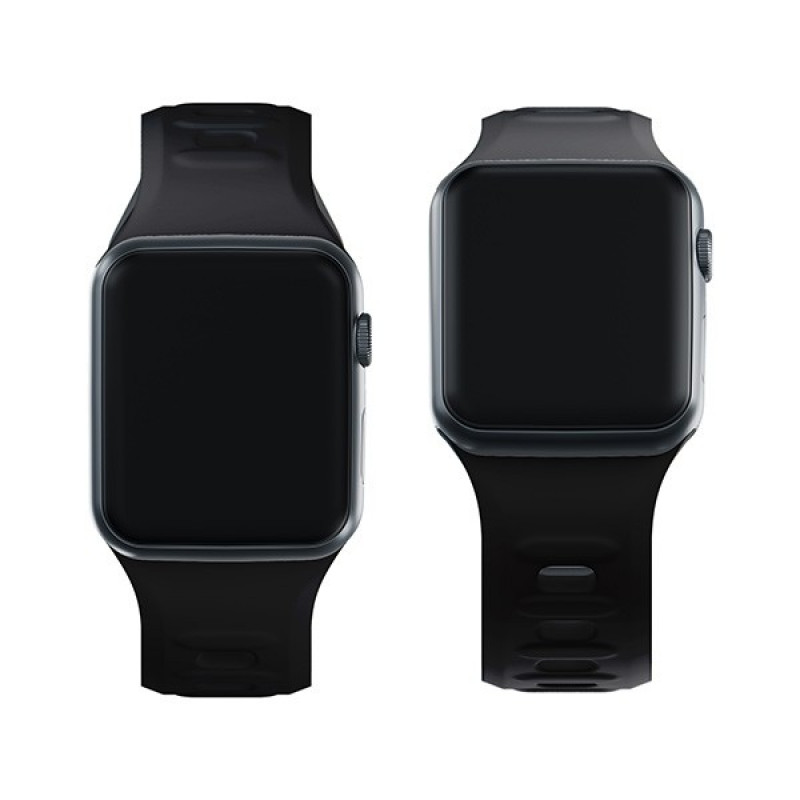 3mk silikoonist kellarihm Apple Watch 38/40/41 mm jaoks, must
