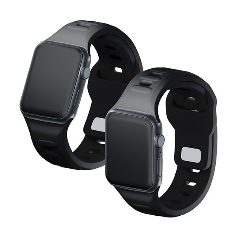3mk silikoonist kellarihm Apple Watch 38/40/41 mm jaoks, must