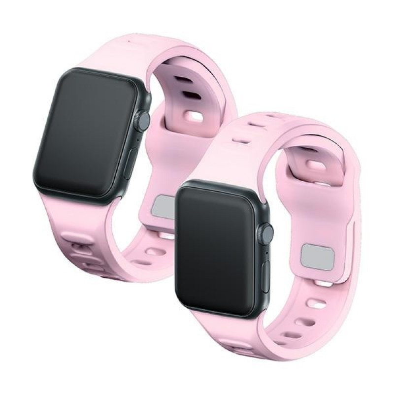 3mk silikoonist kellarihm Apple Watchile 38/40/41 mm, puudriroosa