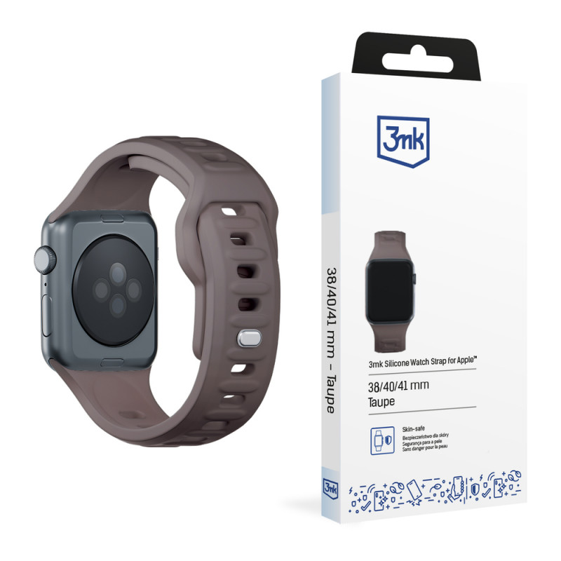 3mk silikoonist kellarihm Apple Watch'ile 38/40/41 mm, taupe
