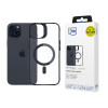 3MK Satin Armor MagCase MagSafe'iga Apple iPhone 15 jaoks, läbipaistev musta raamiga