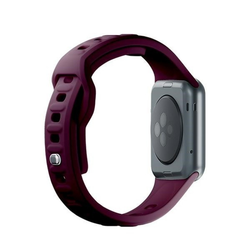 3mk silikoonist kellarihm Apple Watchile 42/44/45/49 mm, mulberry / burgundy