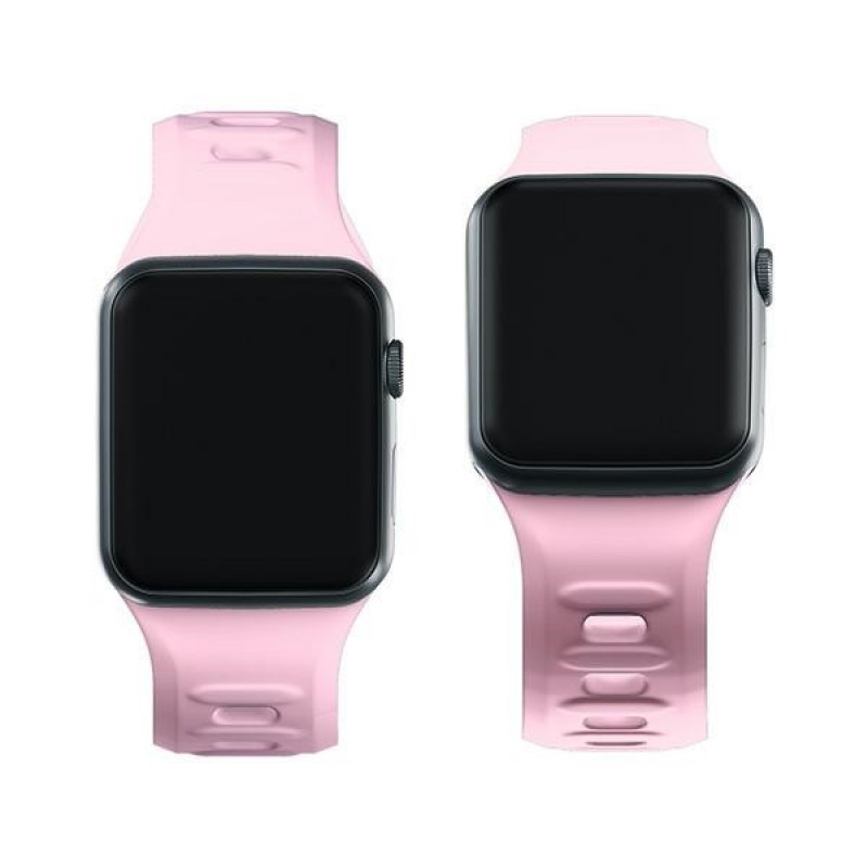 3mk silikoonist kellarihm Apple Watch 42/44/45/49 mm jaoks, puudriroosa
