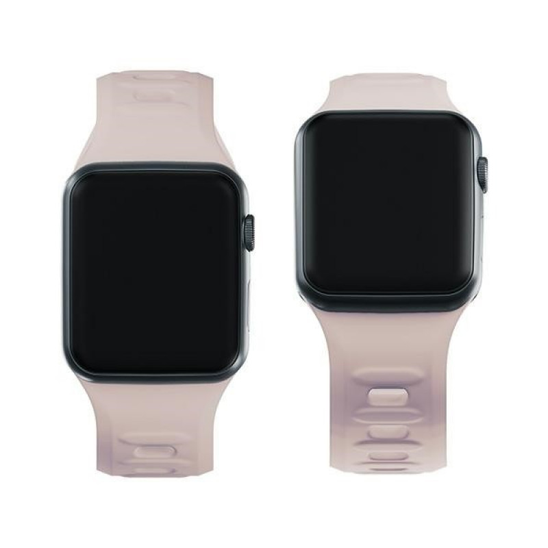 3mk silikoonist kellarihm Apple Watchile 42/44/45/49 mm, roosakas-beež / latte